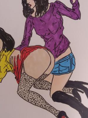 JAPANESE STYLE SPANKING (VIVID COLOR DRAWINGS)