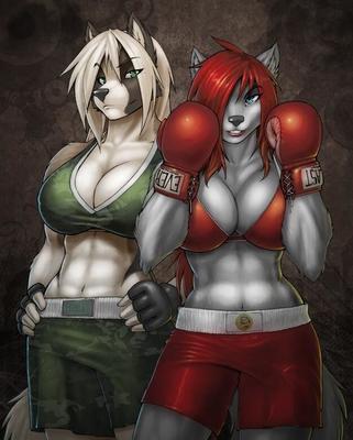 Furry Fighting Girls.. (lesbian / cartoon / furries)