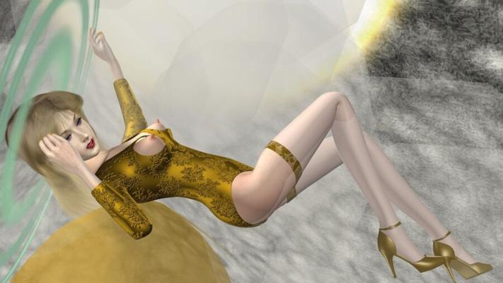 Slime House (-Yellow)-Angel in Leotard Pantyhose and Heels