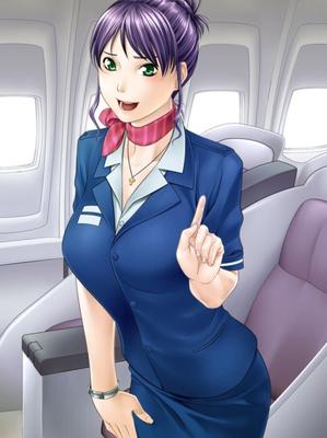 Manga-Stewardess im Hotel