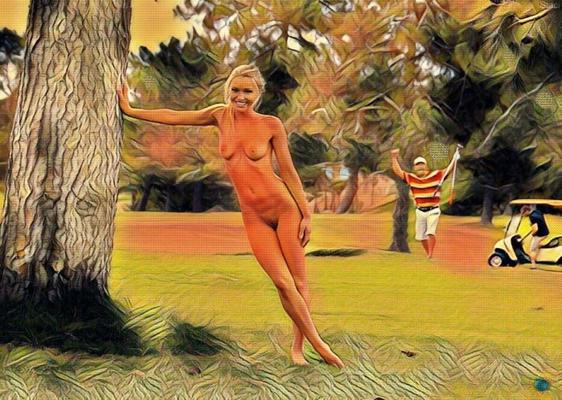 Rêver de femmes sexy nues sur le terrain de golf