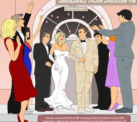 Hotwife cartoon series: Wedding night gangbang