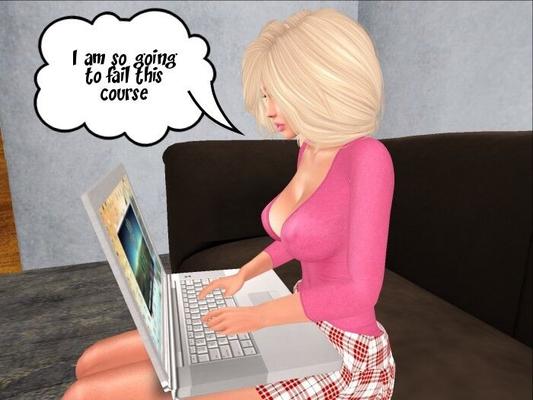 Colegiala de Secondlife en secondlife obtiene notas