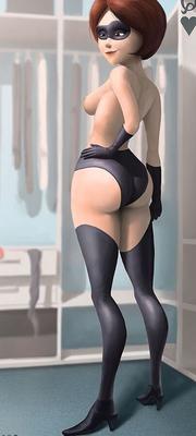 Helen Parr wearing black