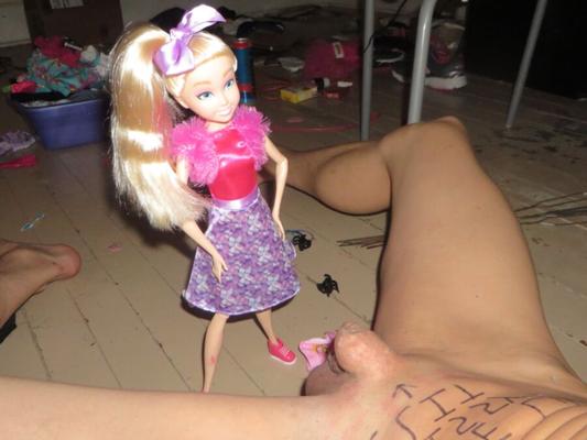 Doll plays with small penis