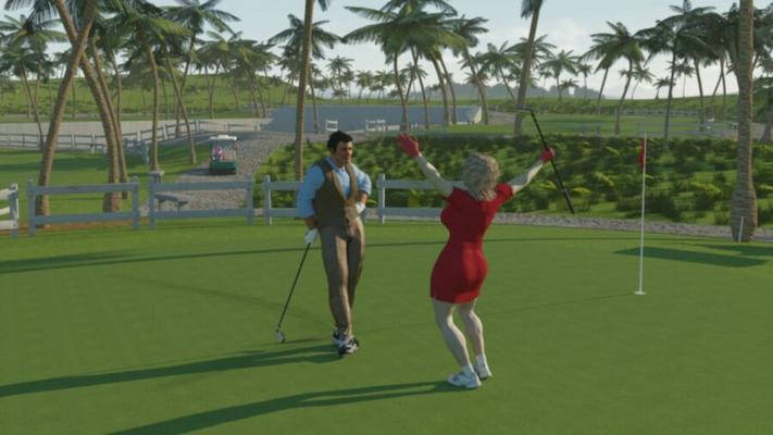 La femme du golf n'a pas fini