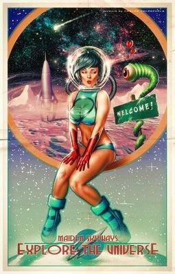 Pin-ups de fille de l'espace