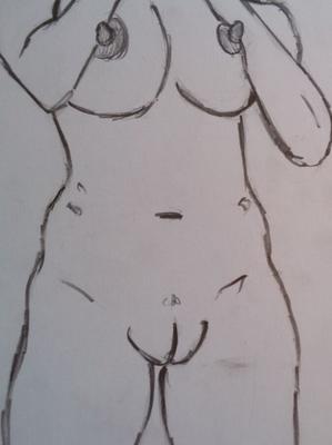 Shameless babes exposing pussy (black & white drawings)