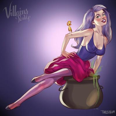 Vilões da Disney como garotas pin-up