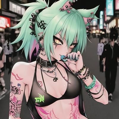 Ai gen : punk catgirls