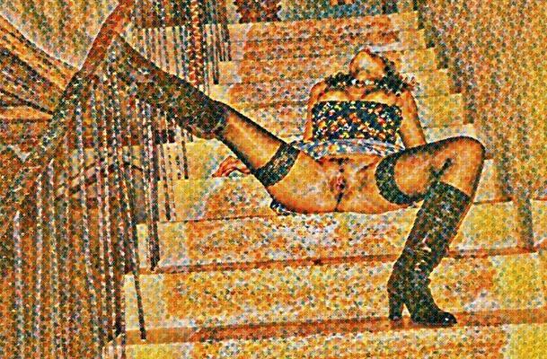 Chicas calientes en las escaleras