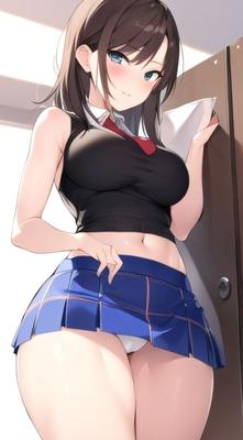 Anime girl with mini skirt #