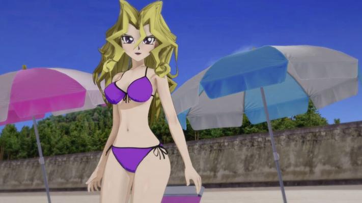 Yu Gi Oh - Mai Valentine wird am Strand vollgespritzt