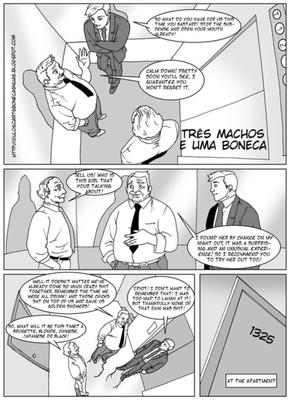 Three Men and a Doll comics by Garoto Guloso.