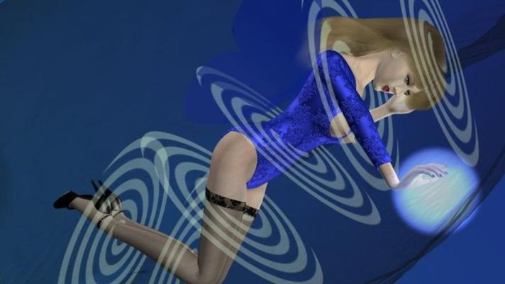 Dark Fish (-Blue)-Angel in Leotard Pantyhose and Heels