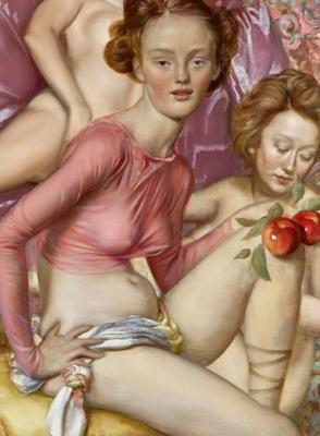 Redhead erotic paining by John Currin