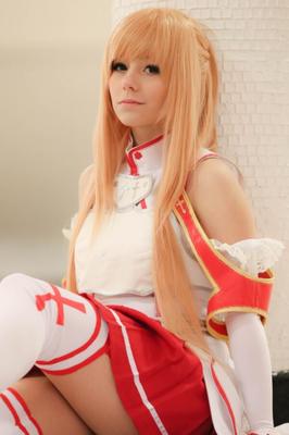 Mon cosplay d'Asuna pour des hommages de sperme