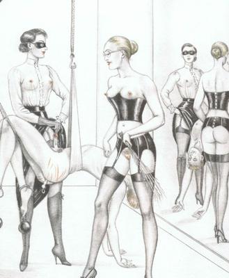 Dessin de femdom vintage