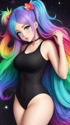 anime sexy chicas arcoiris