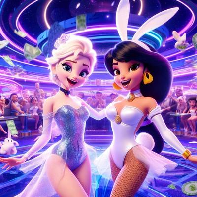 Club de striptease de Disney: Ahsoka, Elsa y la princesa Jasmine