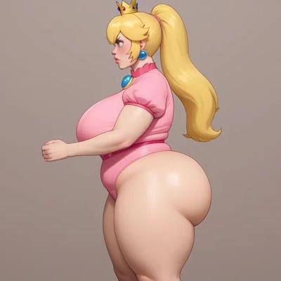 A.I. bbw princess peach showing off huge ass and hairy asshole