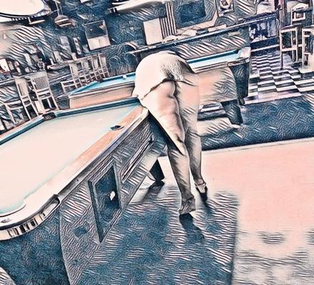 Amo a las chicas desnudas en el pooltable