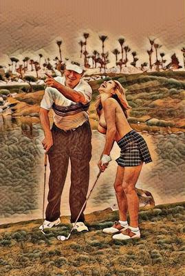 Soñando con mujeres sexy desnudas en el curruco de golf