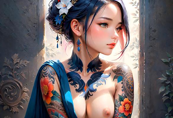 Chica de anime tatuada